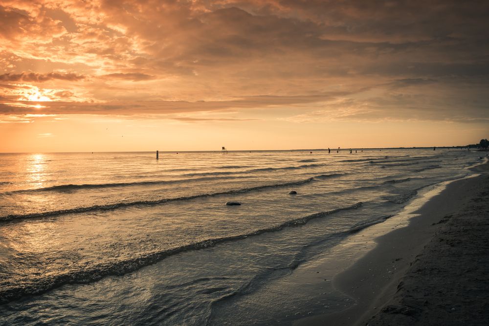 View of the sunset from Southwick Beach State Park