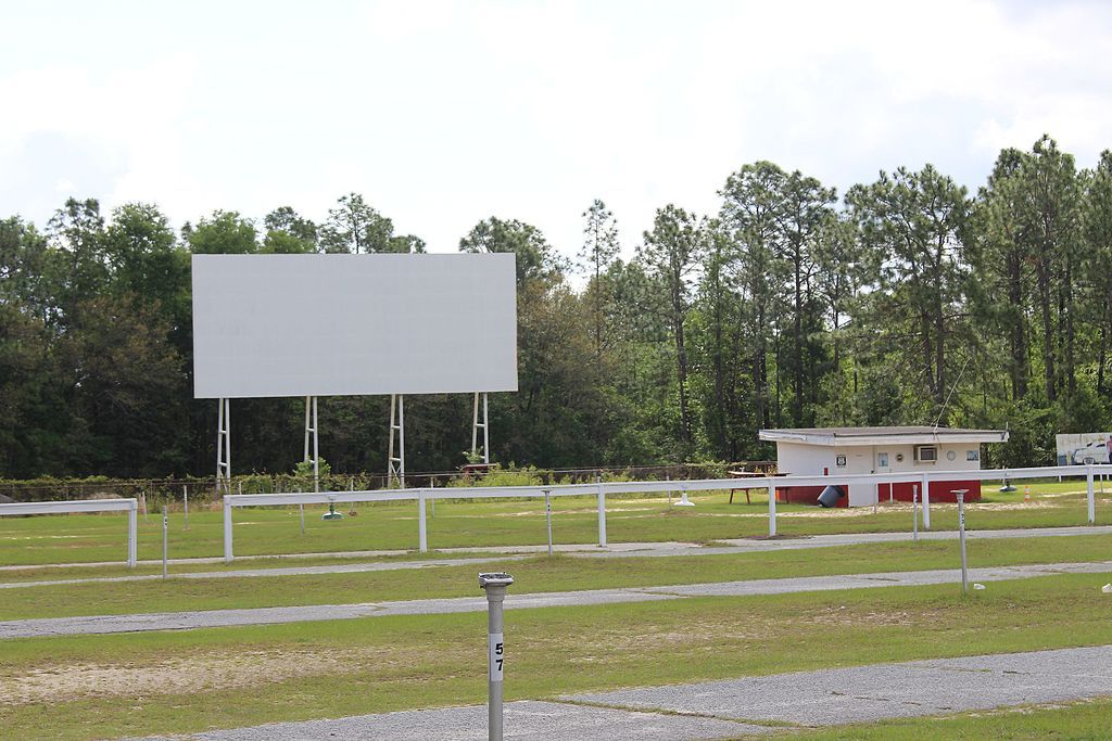 The screen and field of Jesup Drive-in Theater
