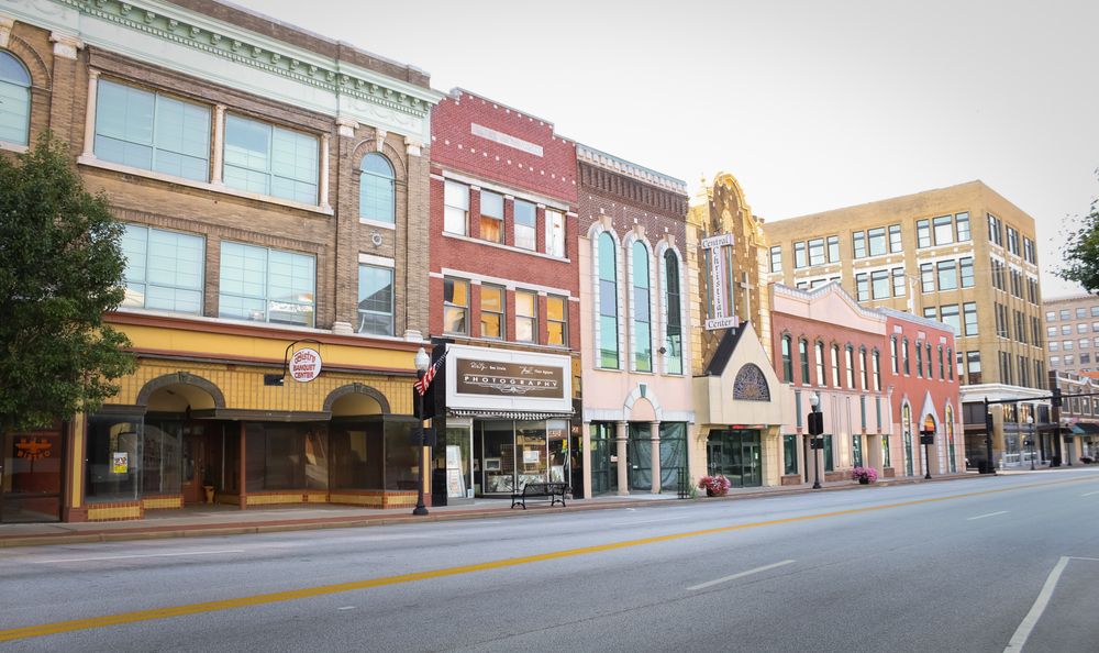 Buildings along downtown Joplin