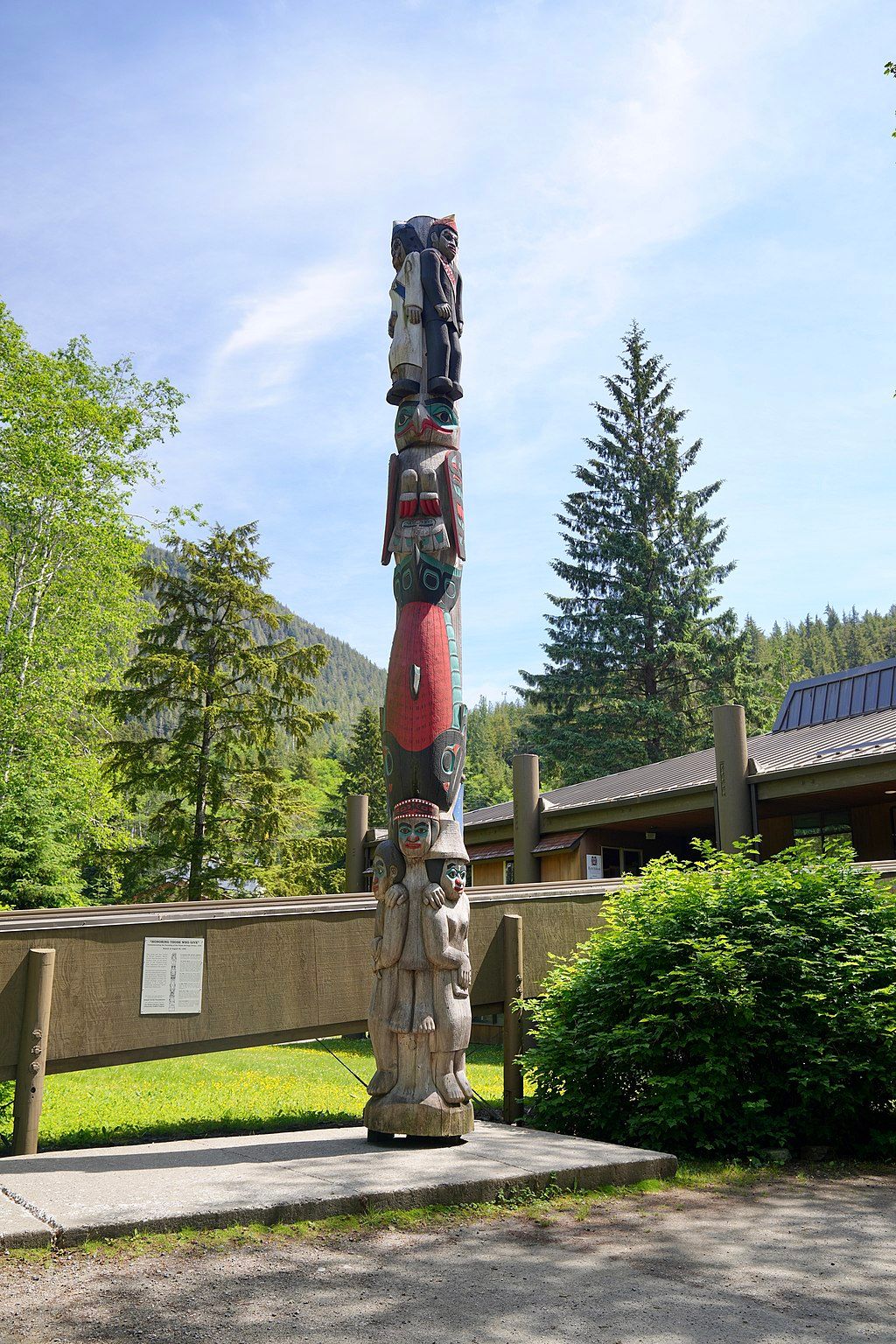 Totem pole in front of the Totem Heritage Center