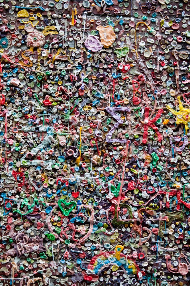 Close details of the Gum Wall