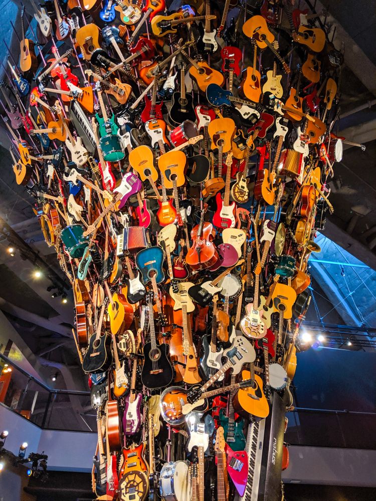 Guitar sculpture in the Museum of Pop Culture