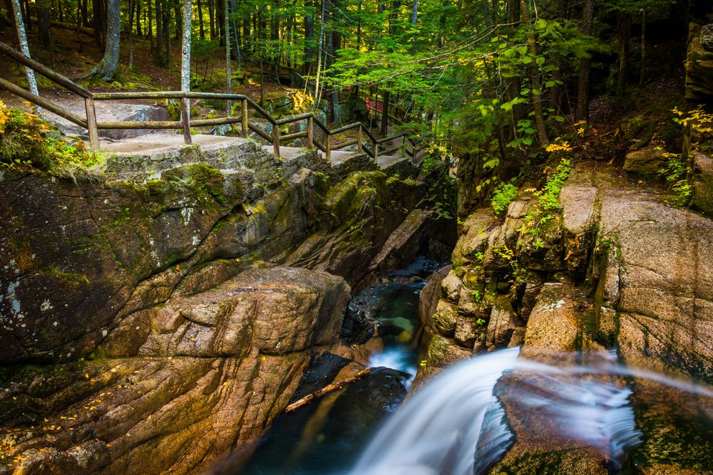 Hiking trail beside Sabbaday Falls