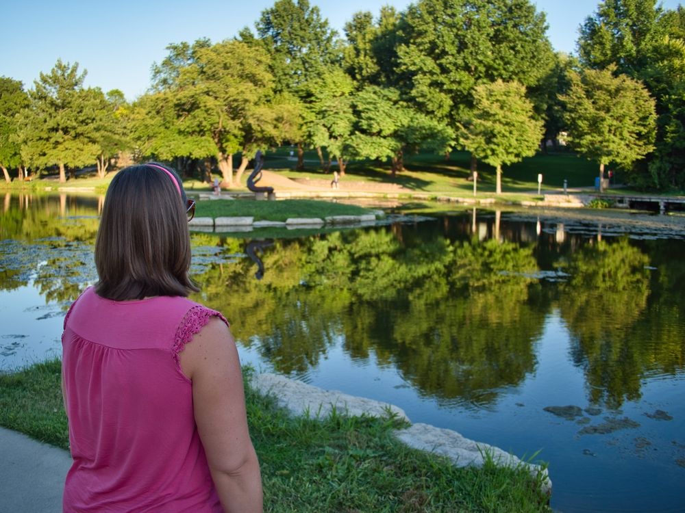A woman admiring the view at Sar-Ko-Par Trails Park