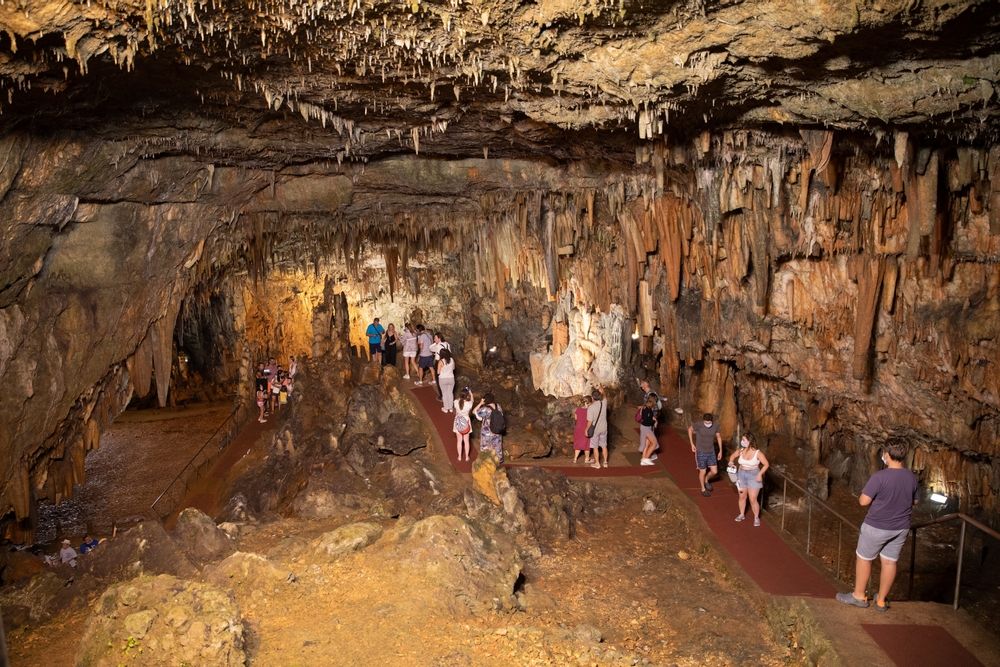 People touring the Drogarati Cave