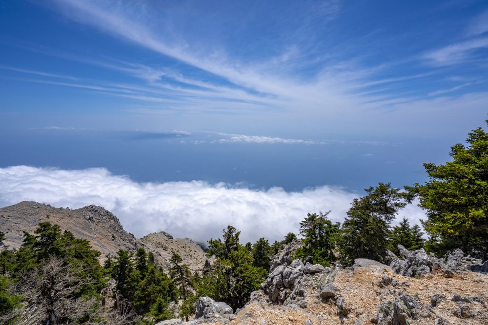 Sea of clouds at Mount Ainos National Park