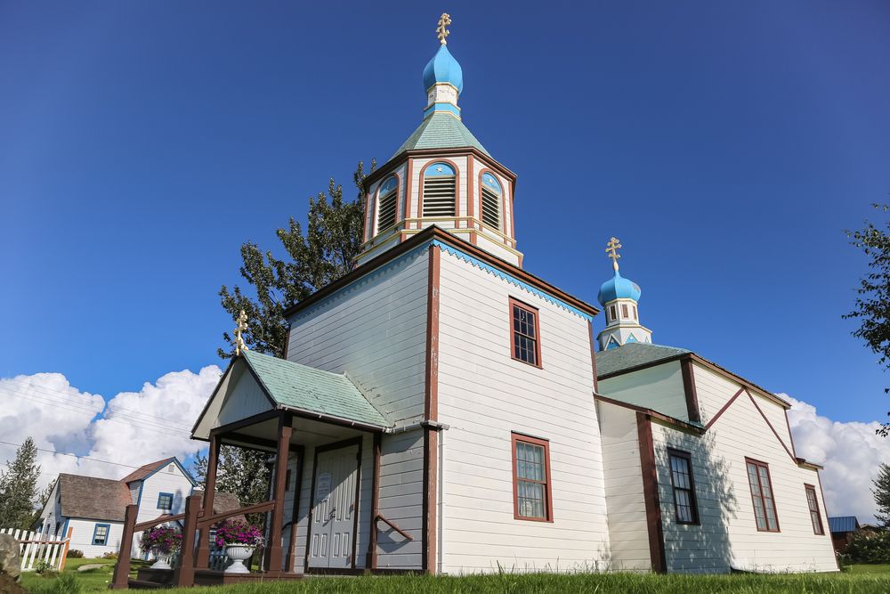 Side exterior of Virgin Mary Church.
