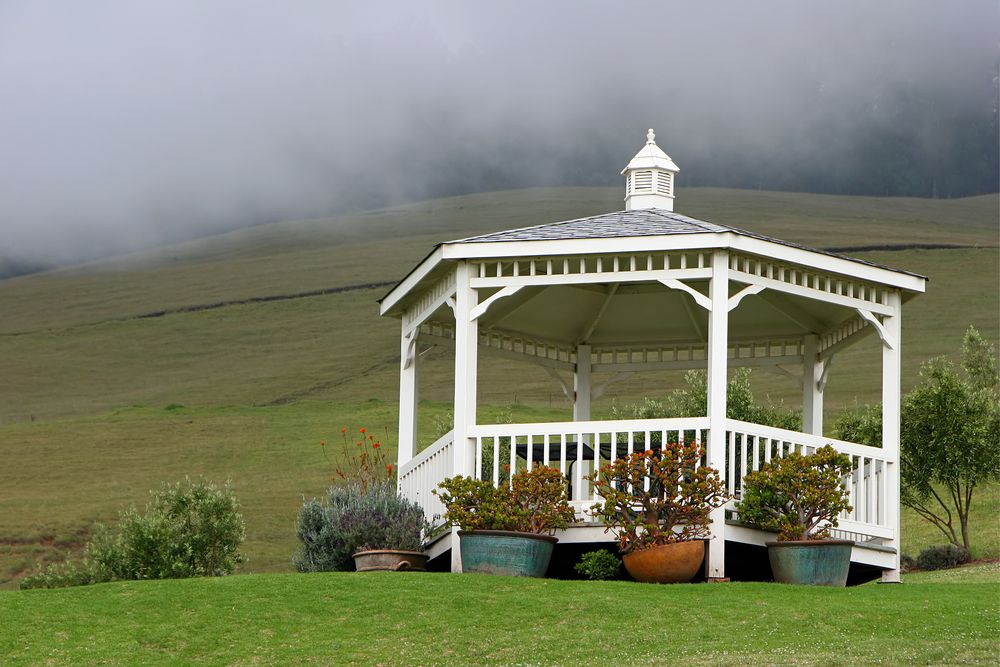 A gazebo at Ali'i Kula Lavender