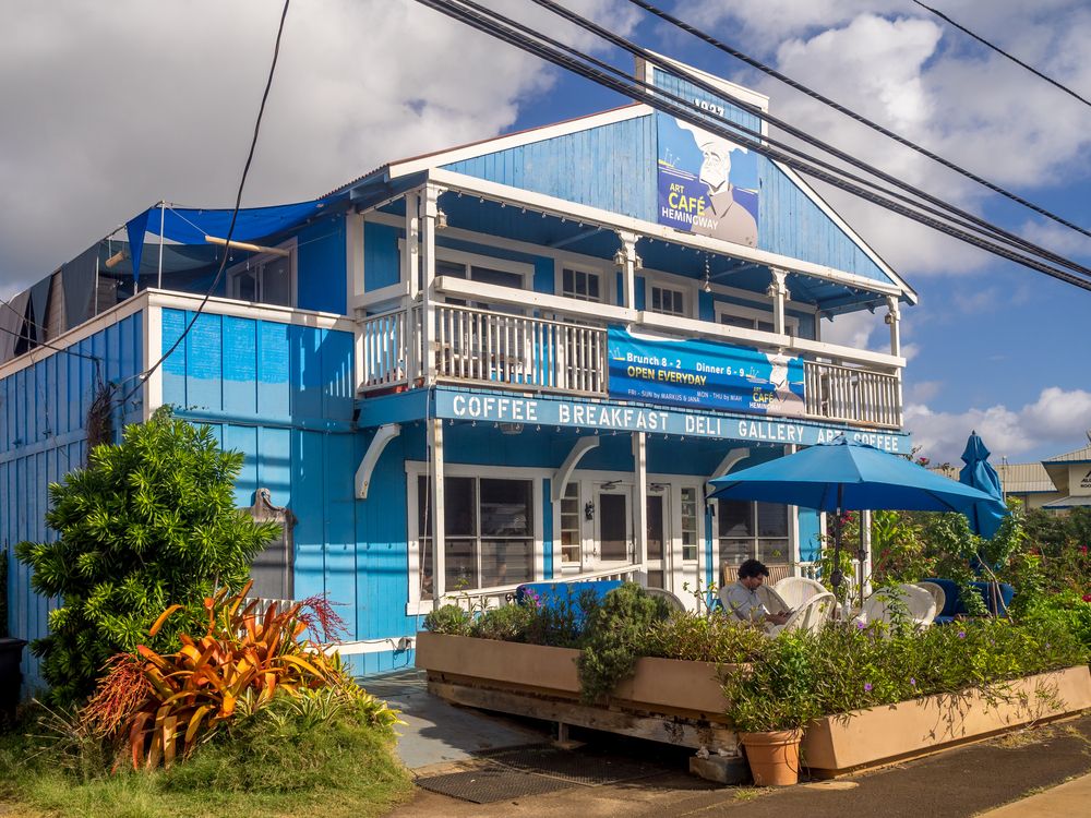 A cafe in Old Kapaa Town