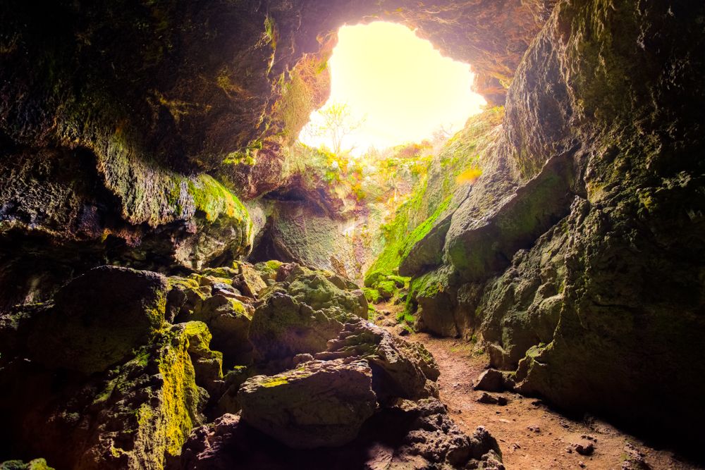A lava cave in Lava Beds National Monument