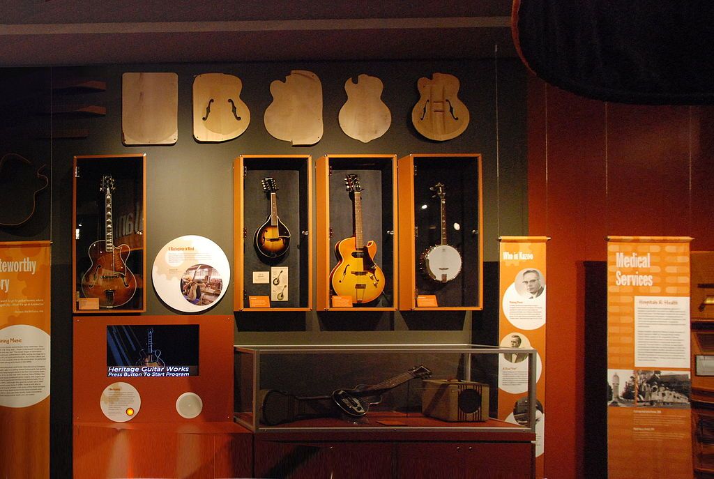 Guitar exhibit in Kalamazoo Valley Museum