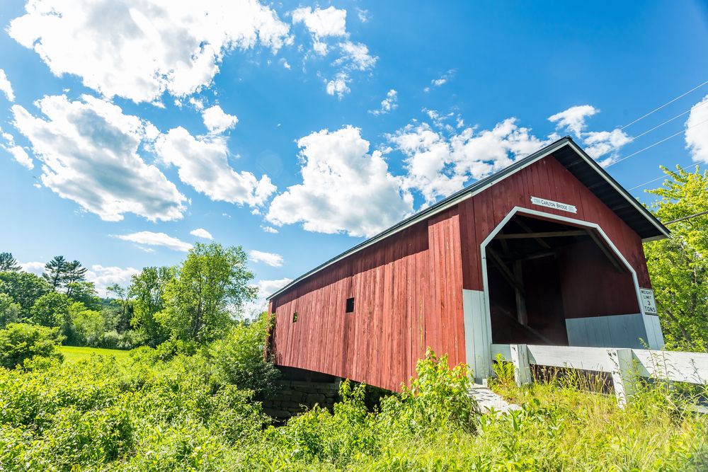 Daytime view of Carleton Covered Bridge