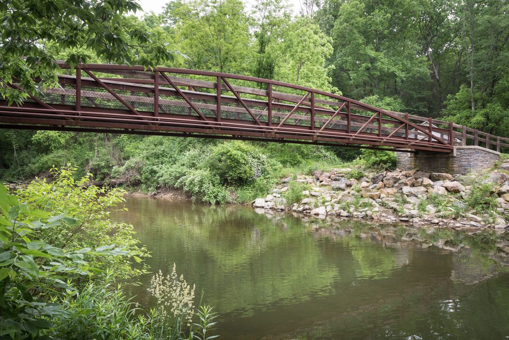 A footbridge at Jacobsburg State Park