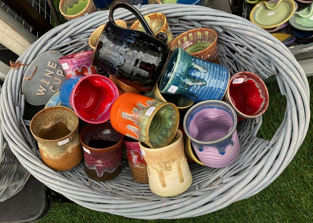 Painted cups for sale at the Dogwood Arts Festival