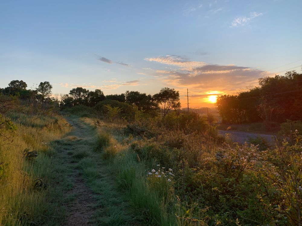 View of the sunset from Seven Islands State Birding Park