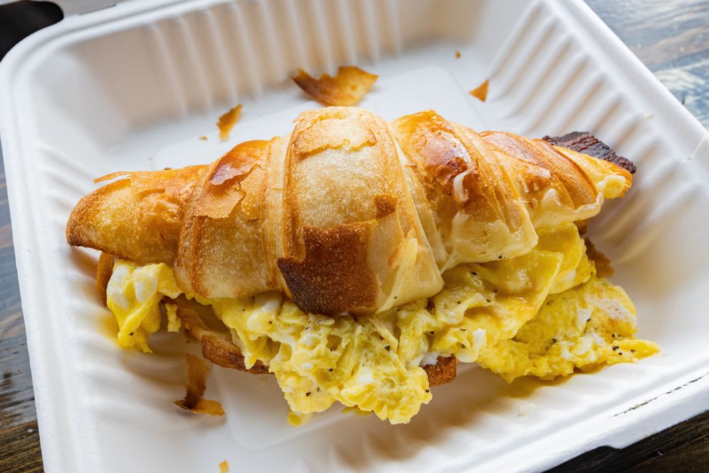 Egg croissant in Kanab Creek Bakery