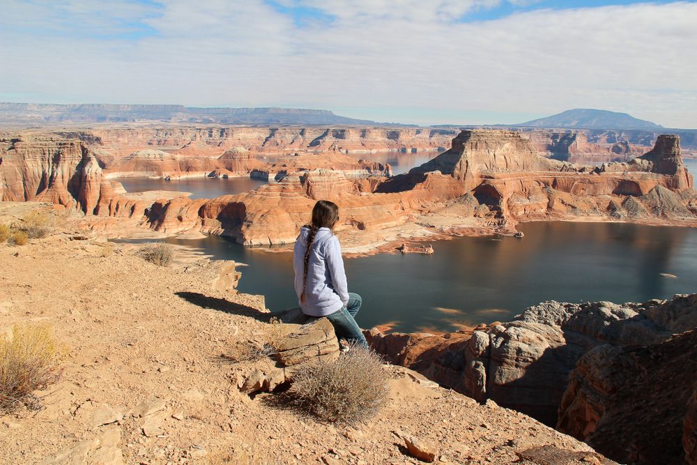 A woman admiring the waters of Lake Powell