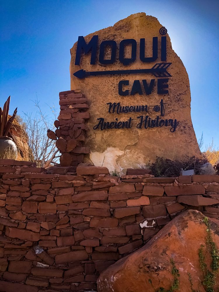 Welcome sign of Moqui Cave
