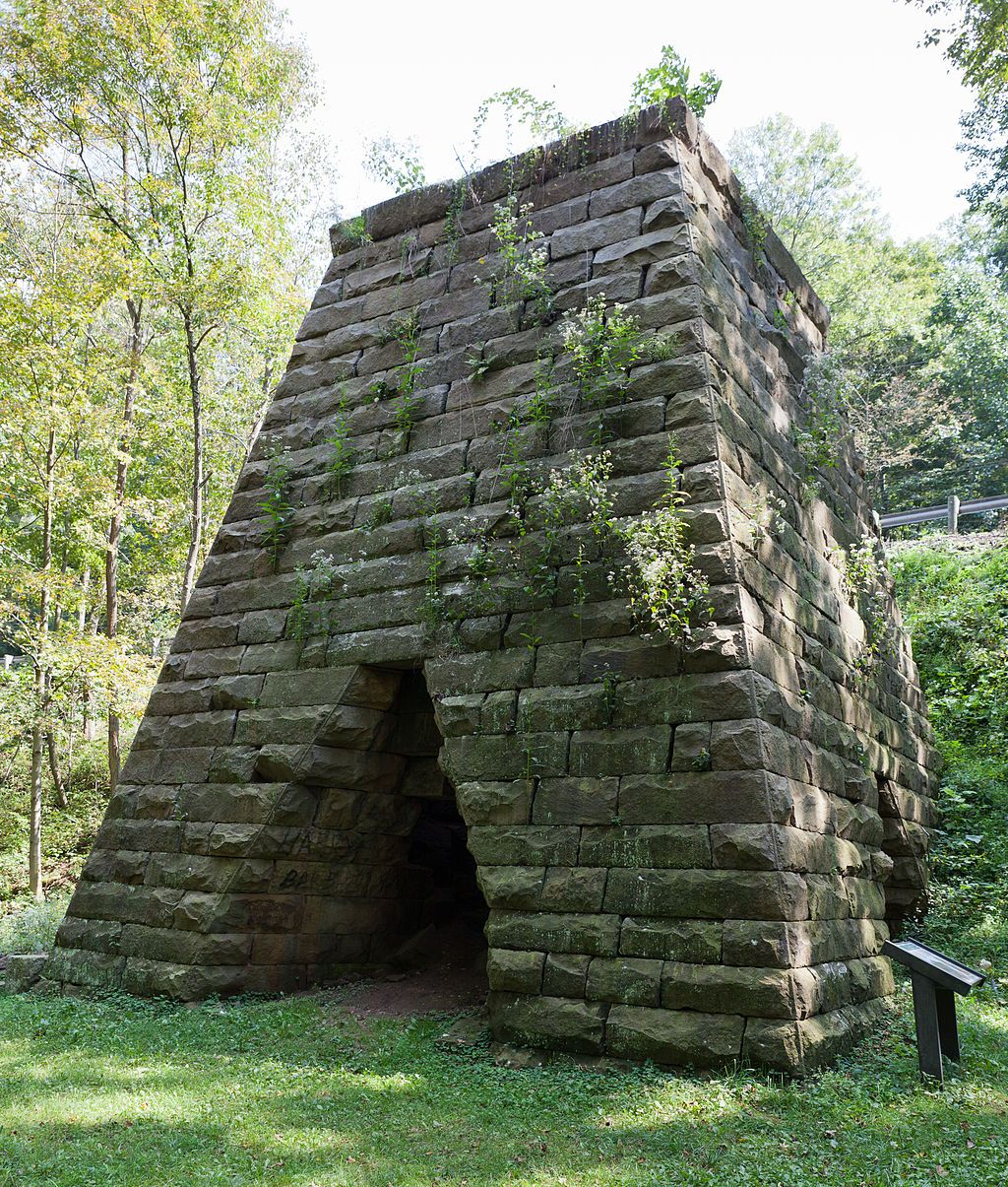 Daytime view of the Virginia Iron Furnace
