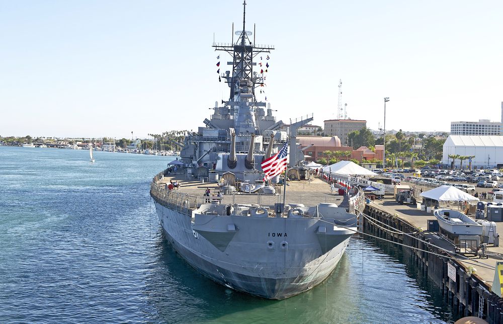 Aerial view of Battleship USS Iowa Museum