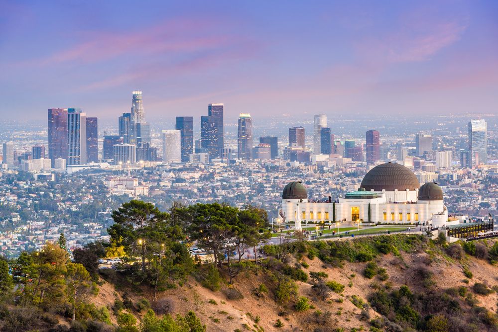 Far view of Griffith Observatory