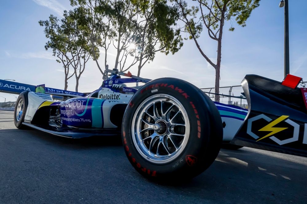 Close view of a race car at the Grand Prix of Long Beach