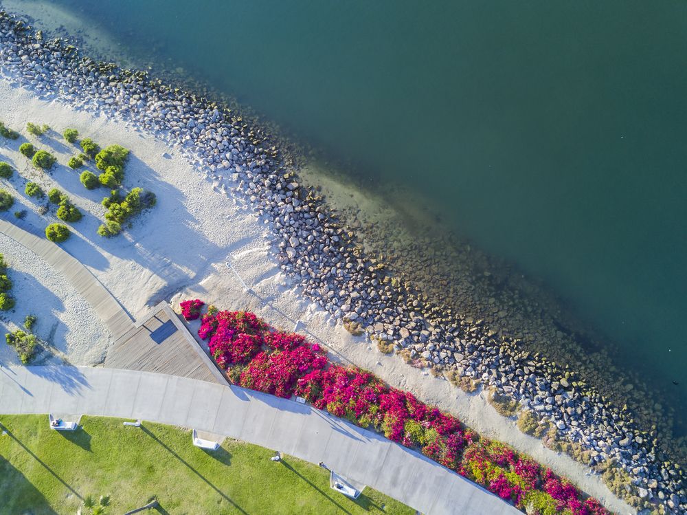 Aerial view of Rainbow Harbour Esplanade
