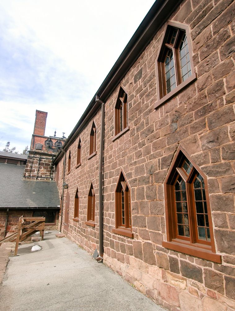 Brick facade of the Cornwall Iron Furnace
