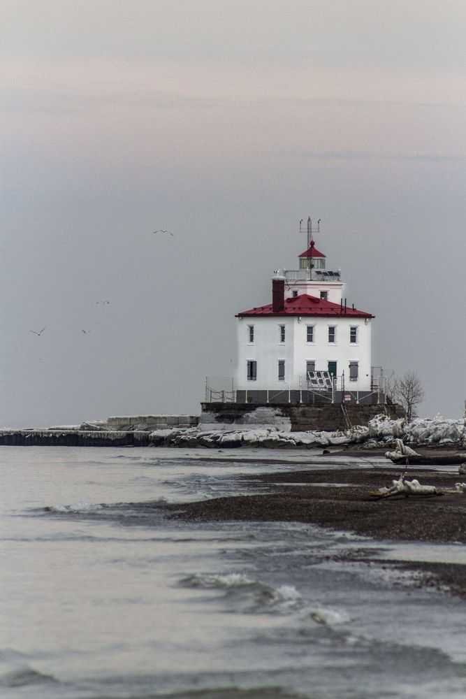 View of a lighthouse from Headlands Beach State Park