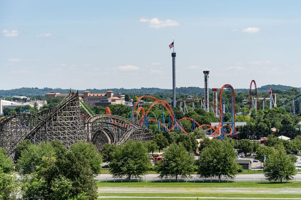 View of Hersheypark's amusement rides