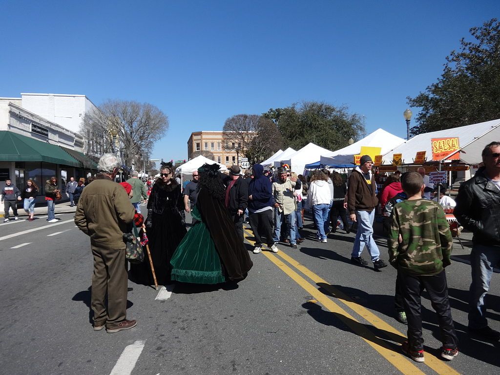 People wearing costumes during Olustee Battle Festival