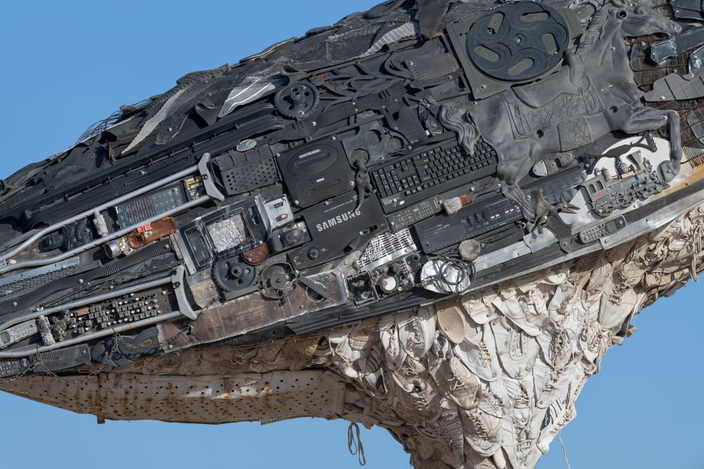 Details of the Recycled Roadrunner Sculpture