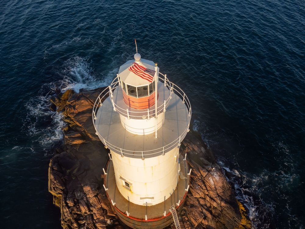 Aerial view of Sakonnet Light