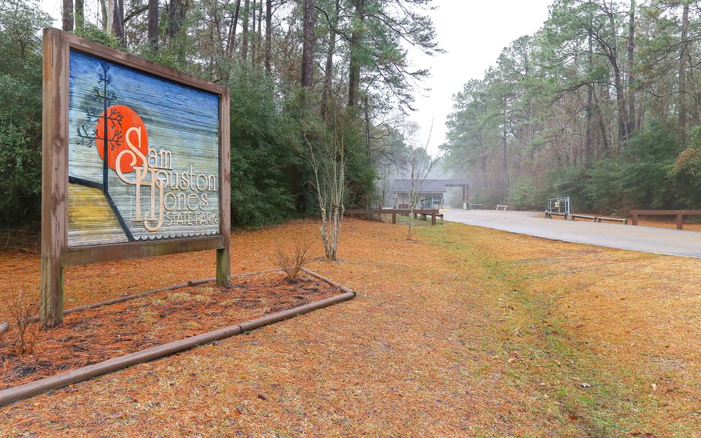 Signage of Sam Houston Jones State Park