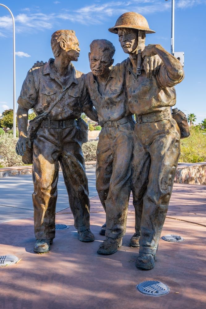 Heroes of Bataan sculpture at Veterans Memorial Park