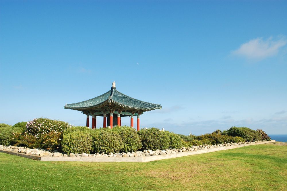 Far view of the Korean Bell of Friendship