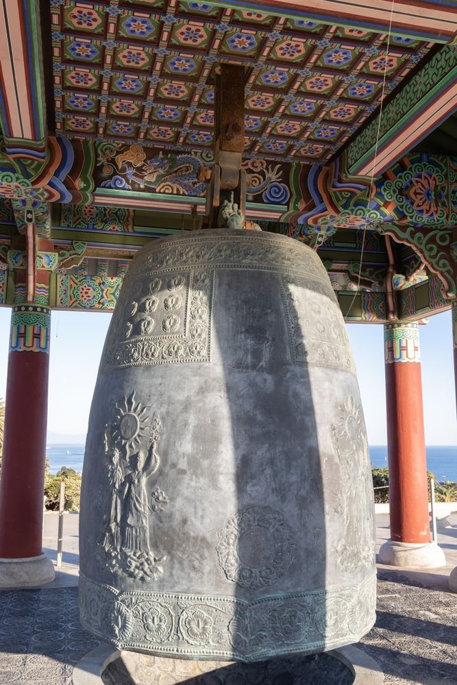 Close view of the Korean Bell of Friendship
