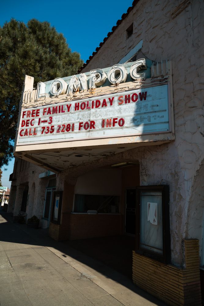 Marquee of Lompoc Theatre along Old Town Lompoc Heritage Walk
