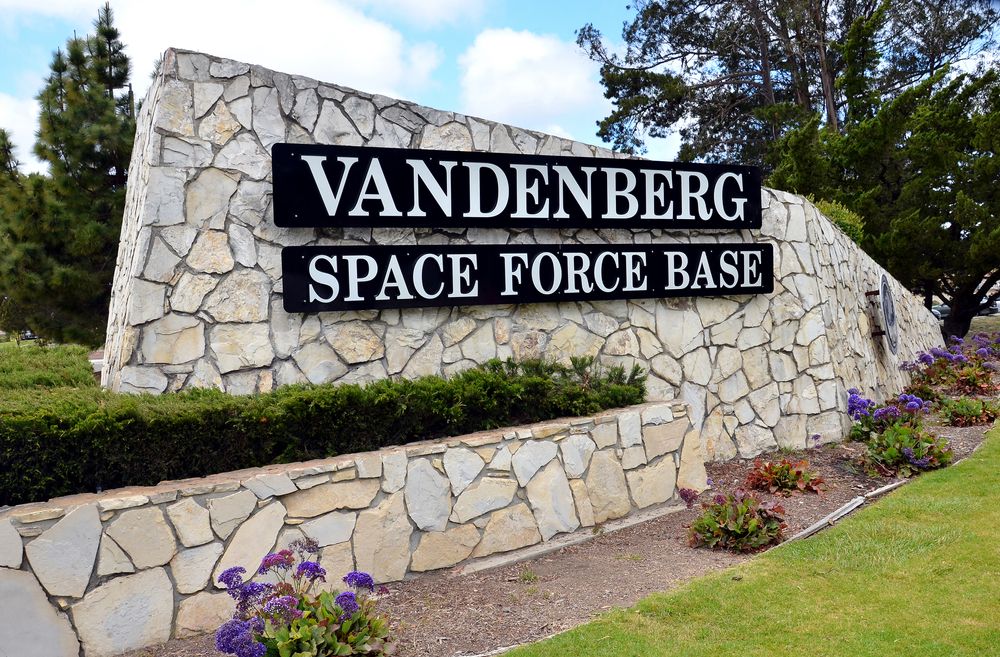 Welcome sign of Vandenberg Space Force Base