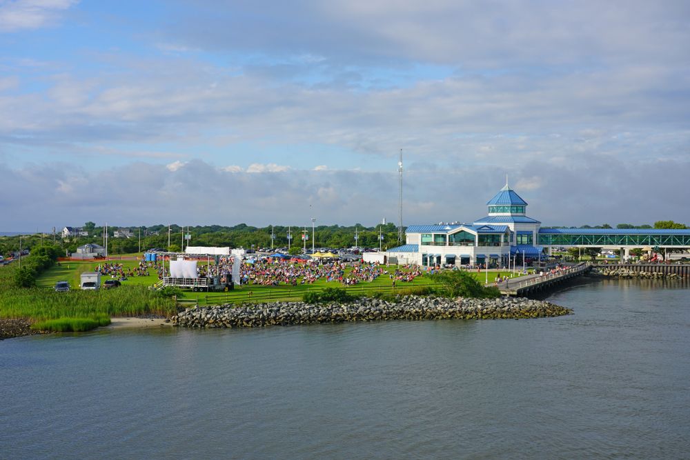 People near Cape May-Lewes Ferry's station