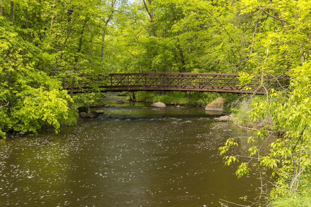 A bridge at Charles A. Lindbergh State Park