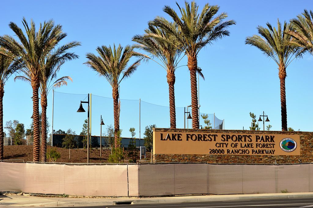 Welcome sign of Lake Forest Sports Park