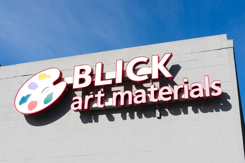 Building sign of Blick Art Materials