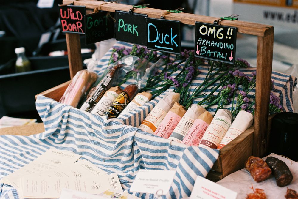 Sausages for sale at Little Italy’s Mercato Farmers’ Market