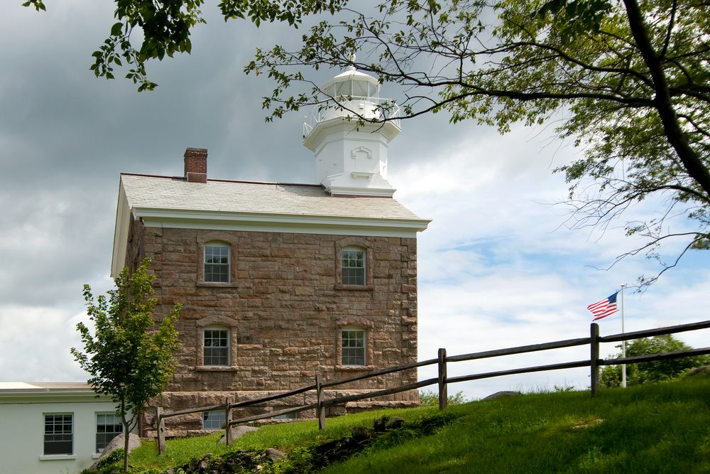 View of Great Captain Island lighthouse