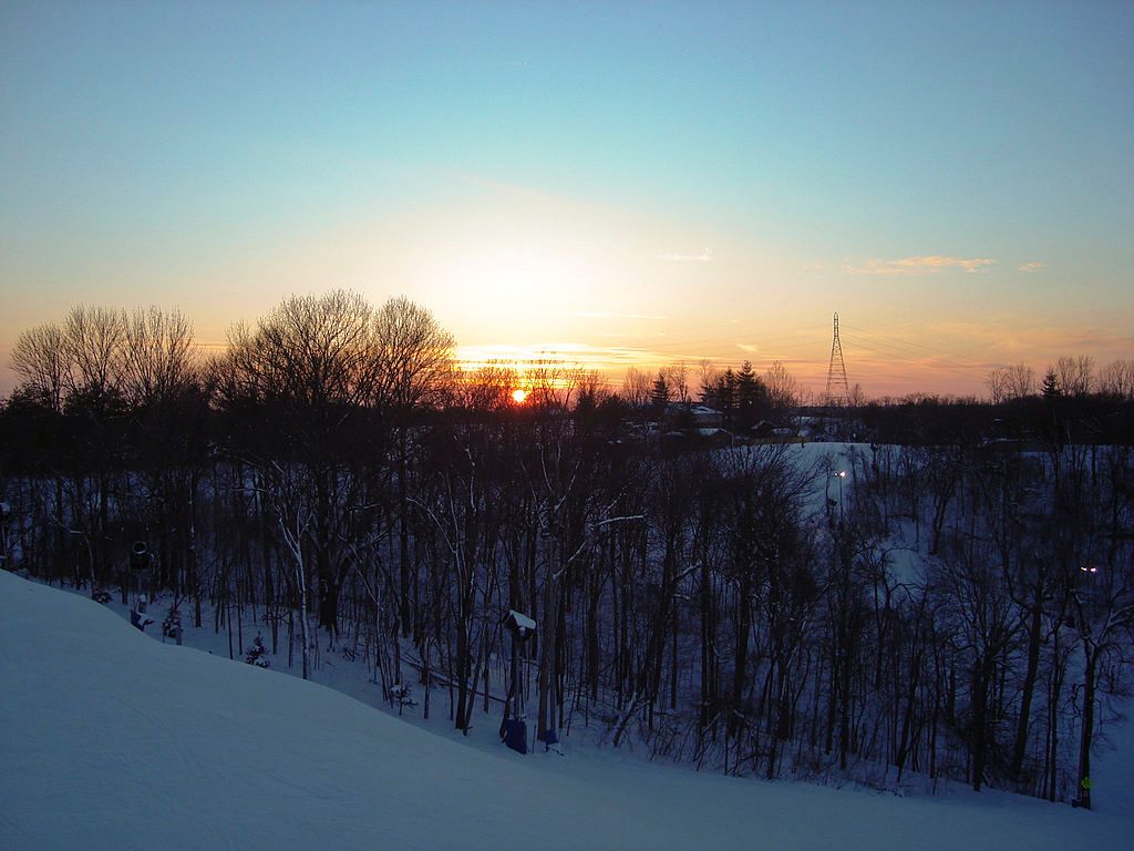 Sunset view from Perfect North Slopes