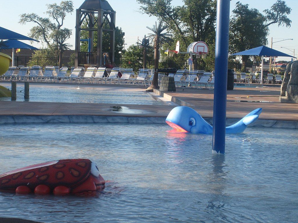 Swimming pool with sea creatures design at Adventure Bay Family Park
