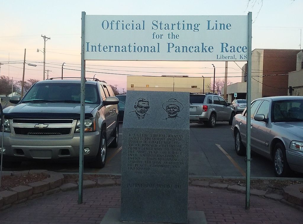 Official starting line of International Pancake Day race