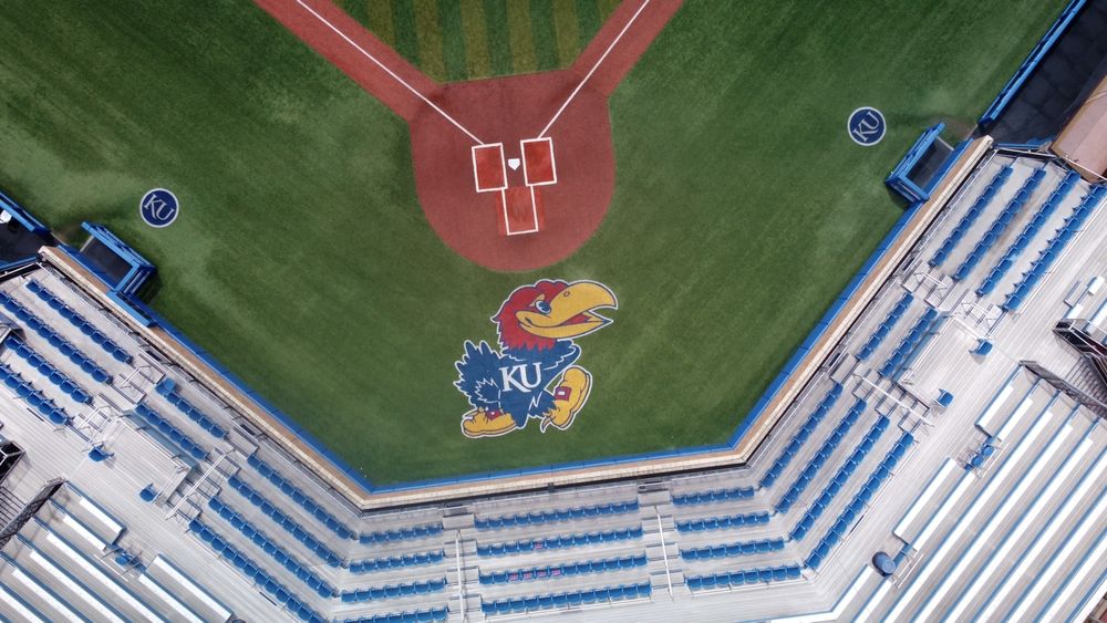 Aerial view of University of Kansas Campus' field