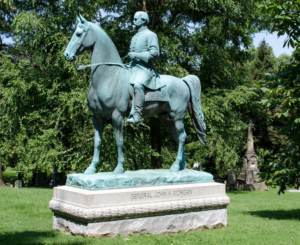 General John Hunt Morgan statue at the Historic Lexington Cemetery